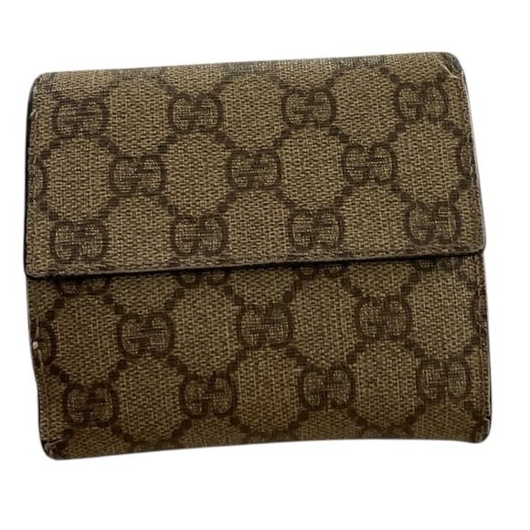 Gucci Blue and Brown Canvas Coated Folding Wallet - Picture 2 of 13